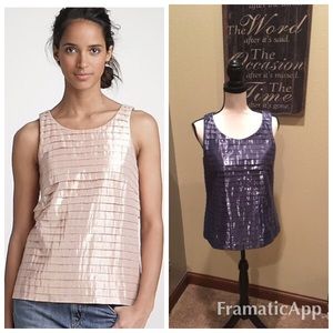 J.Crew Metallic Pleated Cotton Strati Tank Top 6